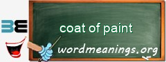 WordMeaning blackboard for coat of paint